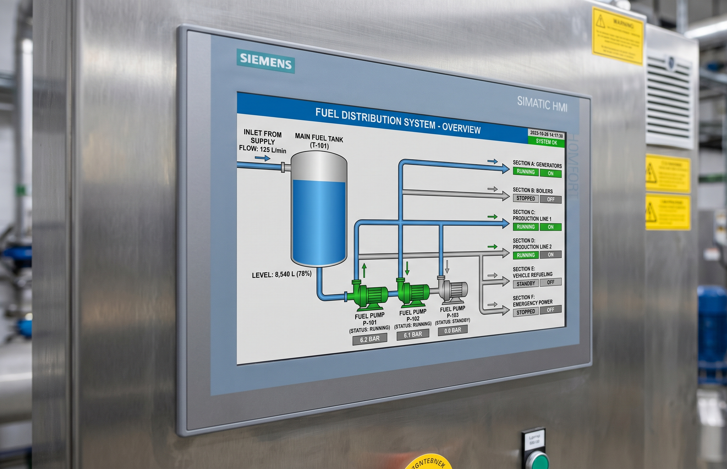 Fuel Distribution SCADA System Panel